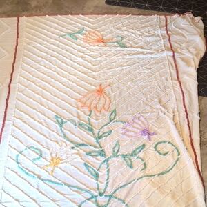 Floral Cotton Bed Topper With Chaniell Designs - Damaged